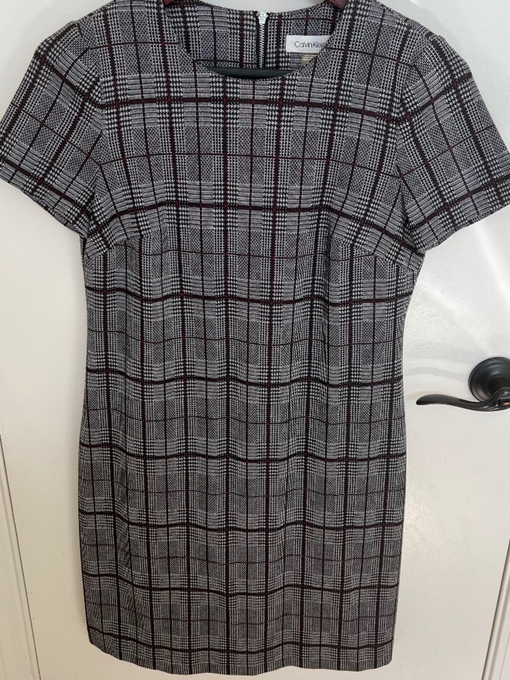 Calvin Klein Short Sleeve Plaid Dress